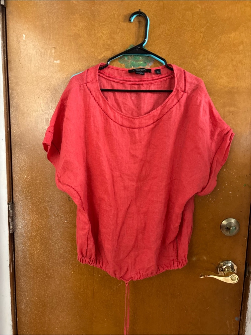 Linen Blouse. Pull over.  Coral size xl